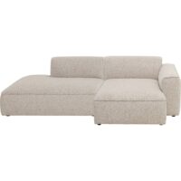 Canapé d'angle droit 4 places en polyester mélangé gris--Gris-Kare Design