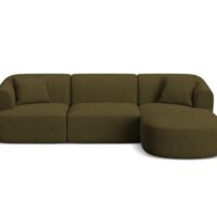 Canapé d'angle droit modulable 4 places en tissu structurel vert-Tissu-Vert-Cosmopolitan Design