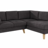 Canapé d’angle en microfibre graphite-Fibre-Noir-S-Style