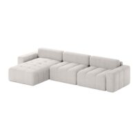 Canapé d'angle en tissu bouclé