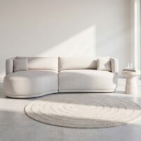 Canapé d'angle gauche 3/4 beige sable--Beige-Maisons du Monde