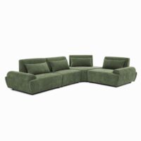 Canapé d'angle modulable 4 places dossier ajustable 340 cm vert--Vert-Oviala