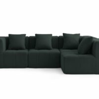 Canapé d'angle modulaire 4 places Tissu fine bouclette Vert foret-Tissu-Vert-MILYsofa