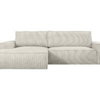 Canapé d'angle velours 4 places beige-Velours-Beige-vente-unique.com