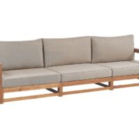 Canapé d'extérieur en bois marron 3 personnes-Bois-Marron-Beliani