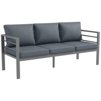 Canapé de jardin 3 places aluminium-Aluminium-Gris-Outsunny
