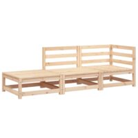 Canapé de jardin et repose-pieds 2 places bois blanc 210x70x67 cm-Bois-Blanc-Maison Chic