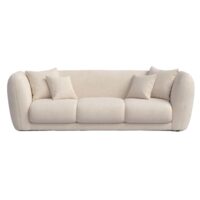 Canapé design 3 places beige en polyester recyclé--Beige-Hannun