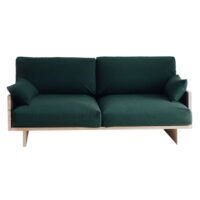 Canapé deux places vert en pin massif naturel 183 cm Non verni-Bois de Pin-Marron-Naan Furniture