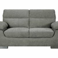 Canapé droit 2 places en tissu chenille gris-Tissu-Gris-Habitat & Jardin