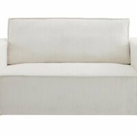 Canapé droit 2 places en velours cotelé beige-Velours-Beige-Tendencio