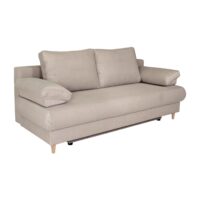 Canapé droit convertible 3 places en velours-Velours-Taupe-MOBILIER DECO 