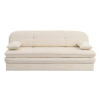 Canapé droit convertible en tissu 3 places beige-Tissu-Beige-Baita