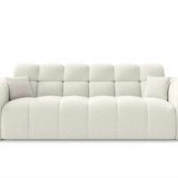 Canapé droit tissu bouclette 3 places beige-Tissu-Beige-Casanova Paris