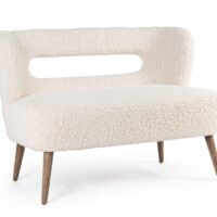 Canapé en tissu blanc effet laine
