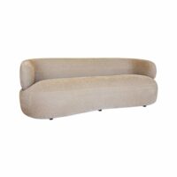 Canapé en velours texturé beige 2 places-Velours-Beige-Now's Home