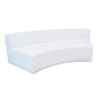 Canapé extérieur banquette demi-lune - blanc raphia--Blanc-MX HOME