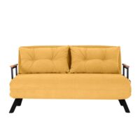 Canapé lit 2 places convertible l133 cm - jaune--Jaune-Calicosy
