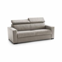 Canapé lit 2 places en tissu tourterelle 180x95 cm-Tissu-Gris-Dmora