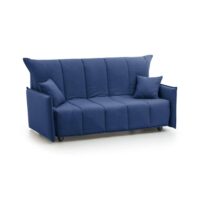 Canapé lit 3 places en tissu bleu 190x90h85 cm-Tissu-Bleu-Dmora