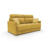 Canapé lit convertible en tissu imperméable 156 cm jaune-Tissu-Jaune-Divani.Store