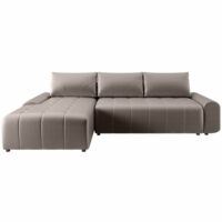 Canapé-lit d'angle taupe gauche--Beige-Beauty Sofa GmbH