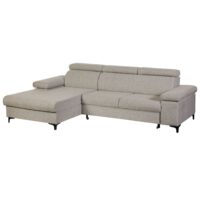 Canapé méridienne gauche 3 places convertible tissu gris chiné-Tissu-Gris-Altobuy