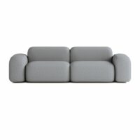 Canapé Modulable 3 places en Tissu Gris Foncé-Tissu-Gris-ATIO