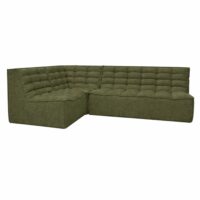 Canapé modulable 5 places – Tissu hydrophobe vert-Tissu-Vert-Tendencio