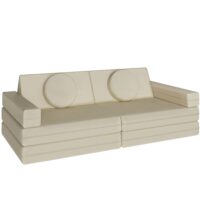 Canapé modulable de jeu 8 pièces avec fonction de couchage beige--Beige-Tectake