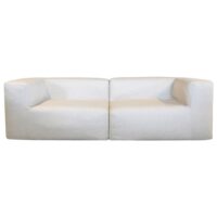 Canapé modulable - déhoussable 3 places - lin naturel-Lin-Blanc-MX HOME