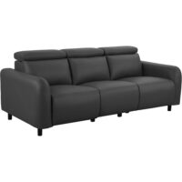 Canapé relax électrique 3 places avec 2 relax en PU gris--Gris-Loft24