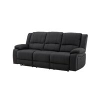 Canapé relax électrique 3 places noir SINGA noir 218x96x100cm--Noir-ebuy24