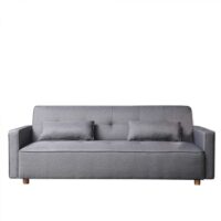 Canapé scandinave convertible 3 places en tissu gris-Tissu-Gris-Concept Usine