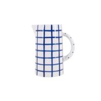 Carafe en céramique à carreaux bleu / blanc 20cm-Céramique-Bleu-Ornami