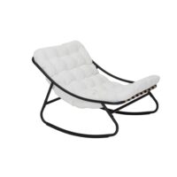 Chaise à bascule d'extérieur en acier et polyester