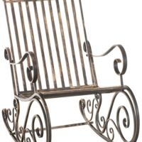 Chaise à bascule d'extérieur en métal Bronze-Métal-Marron-CLP