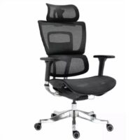 Chaise bureau haut de gamme réglable accoudoirs 4d noir 64x51x124cm--Noir-Meubles & Design
