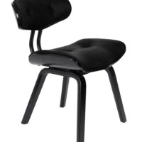 Chaise cuir noir design années 50--Noir-Dutchbone