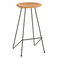 Chaise de bar bois et métal naturel H77cm-Métal-Beige-J-line