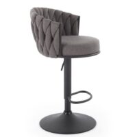 Chaise de bar contemporaine en tissu de polyester gris-Tissu-Gris-MSO
