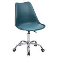 Chaise de bureau à roulettes et réglable en hauteur bleue--Bleu-Happy Garden