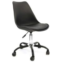 Chaise  de bureau à roulettes noire assise polypropylène-Polypropylène-Noir-Altobuy