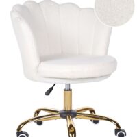 Chaise de bureau bouclé blanc--Blanc-Beliani