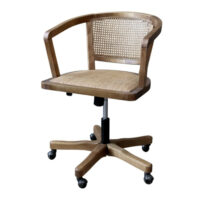 Chaise de bureau en bois de bouleau et rotin 60 x 60 x 80 cm-Bois-Marron-CHEMIN DE CAMPAGNE