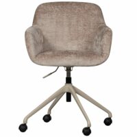 Chaise de bureau en chenille taupe--Taupe-WOOOD