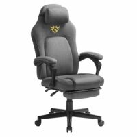 Chaise de bureau ergonomique avec repose-pieds gris tourterelle--Noir-SONGMICS HOME