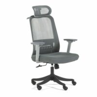 Chaise de bureau ergonomique et réglable en hauteur avec roulettes--Gris-Siediti Fuori e Dentro