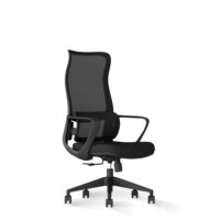 Chaise de bureau hauteur réglable en tissu noir-Tissu-Noir-Hispanohogar