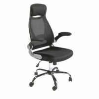 Chaise de bureau pivotante en tissu noir-Tissu-Noir-Angel Cerda